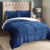 imageUtopia Bedding Micromink Sherpa Fleece Queen Comforter Set with 2 Pillow Shams Plush and Warm Bedding Comforter Sets Down Alternative Comforter Ultra Soft and Cozy Comforter Set Queen NavyNavy