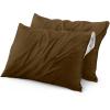 imageUtopia Bedding Waterproof Pillow Protectors Zippered 2 Pack Red Queen Size Zippered Pillowcases Bed Bug Proof Pillow Encasement Covers 20 x 28 InchesMocha