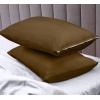 imageUtopia Bedding Waterproof Pillow Protectors Zippered 2 Pack Red Queen Size Zippered Pillowcases Bed Bug Proof Pillow Encasement Covers 20 x 28 InchesMocha