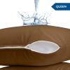 imageUtopia Bedding Waterproof Pillow Protectors Zippered 2 Pack Red Queen Size Zippered Pillowcases Bed Bug Proof Pillow Encasement Covers 20 x 28 InchesMocha
