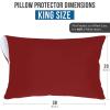 imageUtopia Bedding Waterproof Pillow Protectors Zippered 2 Pack Red Queen Size Zippered Pillowcases Bed Bug Proof Pillow Encasement Covers 20 x 28 InchesRed