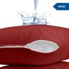 imageUtopia Bedding Waterproof Pillow Protectors Zippered 2 Pack Red Queen Size Zippered Pillowcases Bed Bug Proof Pillow Encasement Covers 20 x 28 InchesRed