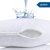 imageUtopia Bedding Waterproof Pillow Protectors Zippered 2 Pack Red Queen Size Zippered Pillowcases Bed Bug Proof Pillow Encasement Covers 20 x 28 InchesWhite