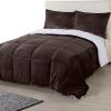 imageUtopia Bedding All Season Alternative Fleece Comforter  Reversible Sherpa Comforter Set King Chocolate with 2 Pillow Shams  Soft and Comfortable  Machine Washable