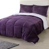 imageUtopia Bedding All Season Alternative Fleece Comforter  Reversible Sherpa Comforter Set King Plum with 2 Pillow Shams  Soft and Comfortable  Machine Washable