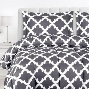 imageUtopia Bedding  Comforter Set with 2 Pillow Shams  3 Pieces Bedding Comforter Sets  Down Alternative Comforter  Soft and Comfortable  Machine Washable Grey King