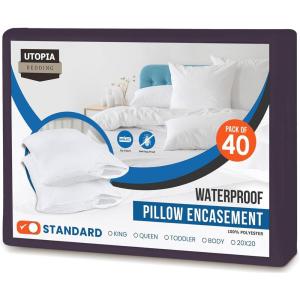 imageUtopia Bedding Waterproof Pillow Protectors Zippered 2 Pack Red Queen Size Zippered Pillowcases Bed Bug Proof Pillow Encasement Covers 20 x 28 InchesPurple