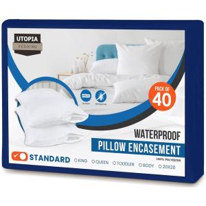 imageUtopia Bedding Waterproof Pillow Protectors Zippered 2 Pack Red Queen Size Zippered Pillowcases Bed Bug Proof Pillow Encasement Covers 20 x 28 InchesRoyal Blue