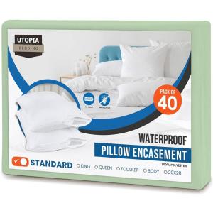 imageUtopia Bedding Waterproof Pillow Protectors Zippered 2 Pack Red Queen Size Zippered Pillowcases Bed Bug Proof Pillow Encasement Covers 20 x 28 InchesSage