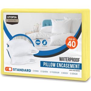 imageUtopia Bedding Waterproof Pillow Protectors Zippered 2 Pack Red Queen Size Zippered Pillowcases Bed Bug Proof Pillow Encasement Covers 20 x 28 InchesYellow