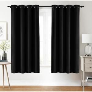 imageUtopia Bedding Blackout Curtains for Bedroom Grommet Window Curtains 84 Inch Length 2 Panels Thermal Insulated Drapes for Living Room Grey 52W x 84L InchesBlack