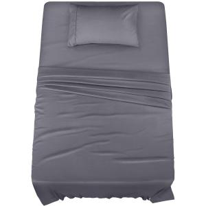 imageUtopia Bedding Twin Bed Sheets Set  Pack of 2  Brushed Microfiber  Shrinkage and Fade Resistant  Easy Care Grey