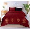 imageUtopia Bedding King Comforter Set  3 Piece Grey Comforters King Size Bed Set  Down Alternative Duvet Insert Includes 1 All Season Comforter 90 x 102 in and 2 Pillow Shams 20 x 36 inRedBlack