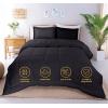 imageUtopia Bedding King Comforter Set  3 Piece Grey Comforters King Size Bed Set  Down Alternative Duvet Insert Includes 1 All Season Comforter 90 x 102 in and 2 Pillow Shams 20 x 36 inGreyBlack