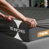 imageUtopia Bedding Waterproof Mattress Protector Twin Size Gray Premium 3D Air Soft Fabric Mattress Cover Fits 15 Inches Deep Breathable Fitted Style with Stretchable PocketsGrey