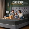 imageUtopia Bedding Waterproof Mattress Protector Twin Size Gray Premium 3D Air Soft Fabric Mattress Cover Fits 15 Inches Deep Breathable Fitted Style with Stretchable PocketsGrey