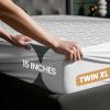 imageUtopia Bedding Waterproof Mattress Protector Twin Size Gray Premium 3D Air Soft Fabric Mattress Cover Fits 15 Inches Deep Breathable Fitted Style with Stretchable PocketsWhite