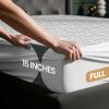 imageUtopia Bedding Waterproof Mattress Protector Twin Size Gray Premium 3D Air Soft Fabric Mattress Cover Fits 15 Inches Deep Breathable Fitted Style with Stretchable PocketsWhite