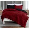 imageUtopia Bedding King Comforter Set  3 Piece Grey Comforters King Size Bed Set  Down Alternative Duvet Insert Includes 1 All Season Comforter 90 x 102 in and 2 Pillow Shams 20 x 36 inRedBlack