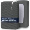 imageUtopia Bedding Waterproof Mattress Protector Twin Size Gray Premium 3D Air Soft Fabric Mattress Cover Fits 15 Inches Deep Breathable Fitted Style with Stretchable PocketsGrey