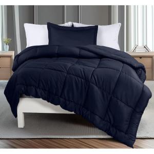 imageUtopia Bedding King Comforter Set  3 Piece Grey Comforters King Size Bed Set  Down Alternative Duvet Insert Includes 1 All Season Comforter 90 x 102 in and 2 Pillow Shams 20 x 36 inNavy