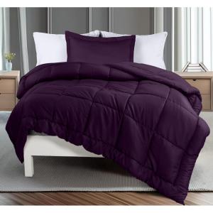 imageUtopia Bedding King Comforter Set  3 Piece Grey Comforters King Size Bed Set  Down Alternative Duvet Insert Includes 1 All Season Comforter 90 x 102 in and 2 Pillow Shams 20 x 36 inPlum