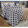 imageUtopia Bedding Queen Comforter Set Grey Printed Comforters Queen Size 3 Piece Lightweight All Season Down Alternative Bedding Set with 1 Comforter 88 x 88 in and 2 Pillow Shams 20 x 26 inQuatrefoil Gray