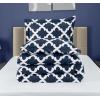 imageUtopia Bedding Queen Comforter Set Grey Printed Comforters Queen Size 3 Piece Lightweight All Season Down Alternative Bedding Set with 1 Comforter 88 x 88 in and 2 Pillow Shams 20 x 26 inQuatrefoil Navy