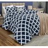 imageUtopia Bedding Queen Comforter Set Grey Printed Comforters Queen Size 3 Piece Lightweight All Season Down Alternative Bedding Set with 1 Comforter 88 x 88 in and 2 Pillow Shams 20 x 26 inQuatrefoil Navy