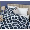 imageUtopia Bedding Queen Comforter Set Grey Printed Comforters Queen Size 3 Piece Lightweight All Season Down Alternative Bedding Set with 1 Comforter 88 x 88 in and 2 Pillow Shams 20 x 26 inQuatrefoil Navy