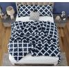 imageUtopia Bedding Queen Comforter Set Grey Printed Comforters Queen Size 3 Piece Lightweight All Season Down Alternative Bedding Set with 1 Comforter 88 x 88 in and 2 Pillow Shams 20 x 26 inQuatrefoil Navy
