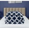 imageUtopia Bedding Queen Comforter Set Grey Printed Comforters Queen Size 3 Piece Lightweight All Season Down Alternative Bedding Set with 1 Comforter 88 x 88 in and 2 Pillow Shams 20 x 26 inQuatrefoil Navy