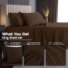 imageUtopia Bedding Queen Sheet Set Soft Microfiber 4 Piece Hotel Luxury Bed Sheets for Women Men Kids ampamp Teens with Side Storage Deep Pocket Fitted Sheet  Pillow Cases  Flat Sheet BrownBrown