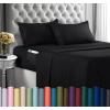 imageUtopia Bedding Queen Sheet Set Soft Microfiber 4 Piece Hotel Luxury Bed Sheets for Women Men Kids ampamp Teens with Side Storage Deep Pocket Fitted Sheet  Pillow Cases  Flat Sheet BrownBlack