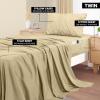 imageUtopia Bedding Queen Sheet Set Soft Microfiber 4 Piece Hotel Luxury Bed Sheets for Women Men Kids ampamp Teens with Side Storage Deep Pocket Fitted Sheet  Pillow Cases  Flat Sheet BrownBeige