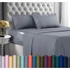 imageUtopia Bedding Queen Sheet Set Soft Microfiber 4 Piece Hotel Luxury Bed Sheets for Women Men Kids ampamp Teens with Side Storage Deep Pocket Fitted Sheet  Pillow Cases  Flat Sheet BrownGrey