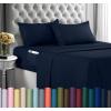 imageUtopia Bedding Queen Sheet Set Soft Microfiber 4 Piece Hotel Luxury Bed Sheets for Women Men Kids ampamp Teens with Side Storage Deep Pocket Fitted Sheet  Pillow Cases  Flat Sheet BrownNavy