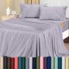 imageUtopia Bedding Queen Sheet Set Soft Microfiber 4 Piece Hotel Luxury Bed Sheets for Women Men Kids ampamp Teens with Side Storage Deep Pocket Fitted Sheet  Pillow Cases  Flat Sheet BrownLavender