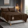 imageUtopia Bedding Queen Sheet Set Soft Microfiber 4 Piece Hotel Luxury Bed Sheets for Women Men Kids ampamp Teens with Side Storage Deep Pocket Fitted Sheet  Pillow Cases  Flat Sheet BrownBrown