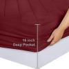imageUtopia Bedding Quilted Fitted Mattress Pad Queen Size Elastic Fitted Mattress Topper Protector and Cover Stretches up to 16 Inches Deep Machine Washable BurgundyBurgundy