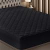 imageUtopia Bedding Quilted Fitted Mattress Pad Queen Size Elastic Fitted Mattress Topper Protector and Cover Stretches up to 16 Inches Deep Machine Washable BurgundyBlack