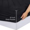 imageUtopia Bedding Quilted Fitted Mattress Pad Queen Size Elastic Fitted Mattress Topper Protector and Cover Stretches up to 16 Inches Deep Machine Washable BurgundyBlack