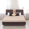 imageUtopia Bedding Quilted Fitted Mattress Pad Queen Size Elastic Fitted Mattress Topper Protector and Cover Stretches up to 16 Inches Deep Machine Washable BurgundyBeige