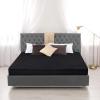 imageUtopia Bedding Quilted Fitted Mattress Pad Queen Size Elastic Fitted Mattress Topper Protector and Cover Stretches up to 16 Inches Deep Machine Washable BurgundyBlack