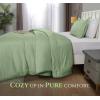 imageUtopia Bedding Twin Comforter Set White Comforters Twin Size 2 Pieces Bedding Comforters Sets Down Alternative Soft Bed Set 1 Comforter 64 x 88 inches 1 Pillow Sham 20 x 26 inchesSage Green