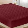imageUtopia Bedding Quilted Fitted Mattress Pad Queen Size Elastic Fitted Mattress Topper Protector and Cover Stretches up to 16 Inches Deep Machine Washable BurgundyBurgundy