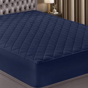 imageUtopia Bedding Quilted Fitted Mattress Pad Queen Size Elastic Fitted Mattress Topper Protector and Cover Stretches up to 16 Inches Deep Machine Washable BurgundyNavy