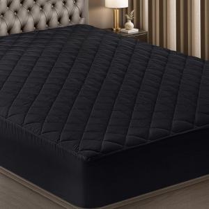 imageUtopia Bedding Quilted Fitted Mattress Pad Queen Size Elastic Fitted Mattress Topper Protector and Cover Stretches up to 16 Inches Deep Machine Washable BurgundyBlack