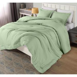 imageUtopia Bedding Twin Comforter Set White Comforters Twin Size 2 Pieces Bedding Comforters Sets Down Alternative Soft Bed Set 1 Comforter 64 x 88 inches 1 Pillow Sham 20 x 26 inchesSage Green