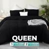 imageUtopia Bedding Duvet Cover Set with Pillowcases  3 Pieces Bedding Duvet Cover with Zipper Closure  1 Duvet Cover with 2 Pillowcases  Soft Brushed Microfiber Queen WhiteBlack